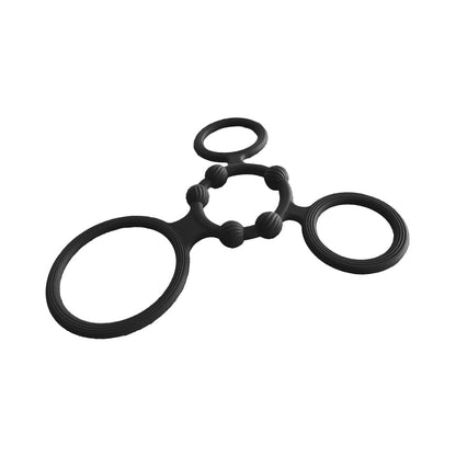 NASSTOYS - ANILLO DE PENE CUADRUPLE EN NEGRO