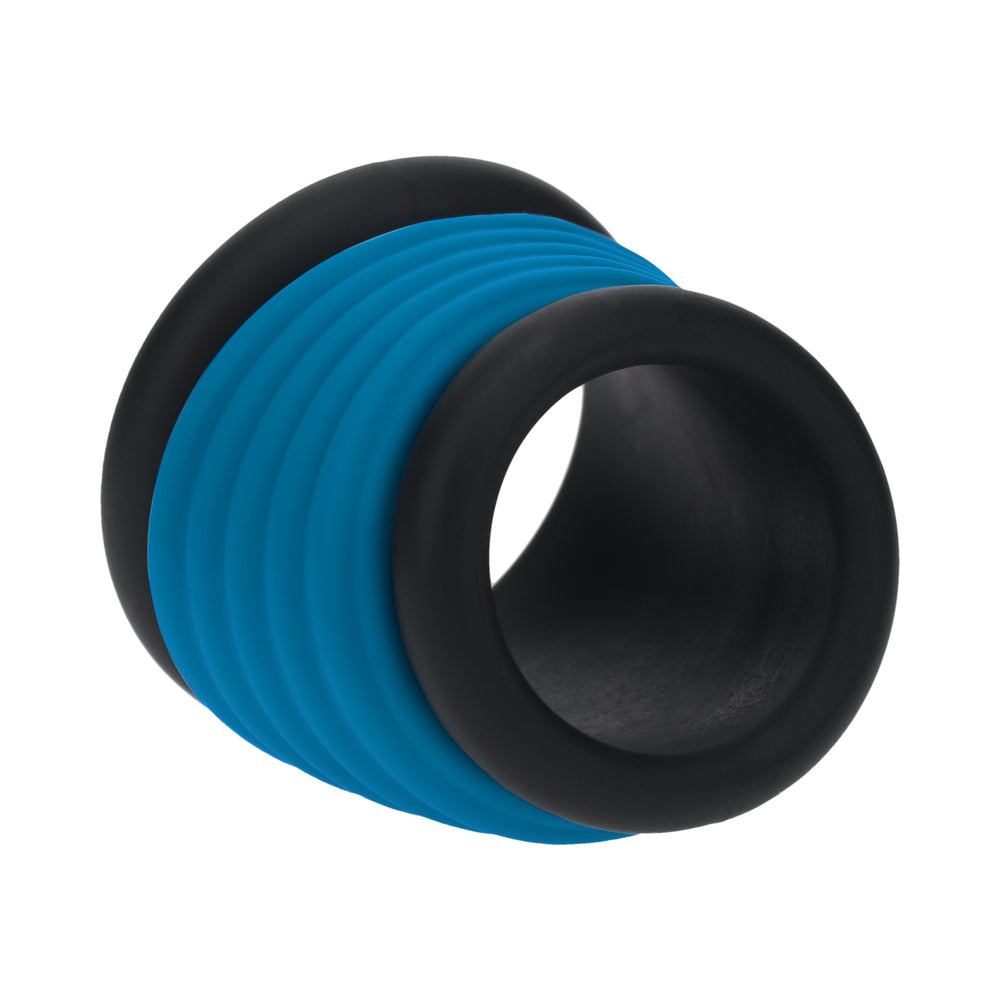 SHOTS - LEVELZ TUBE SILICONE COCK RING BLACK/TEAL