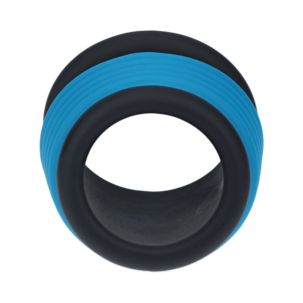 LEVELZ TUBE SILICONE COCK RING BLACK/TEAL