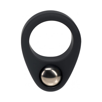LEVELZ LIQUID SILICONE SINGLE WEIGHTED BALL COCK RING BLACK