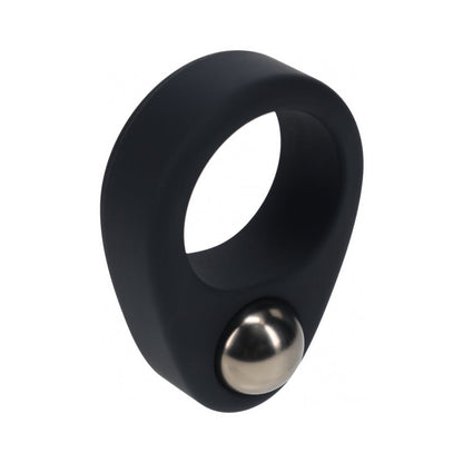 LEVELZ LIQUID SILICONE SINGLE WEIGHTED BALL COCK RING BLACK