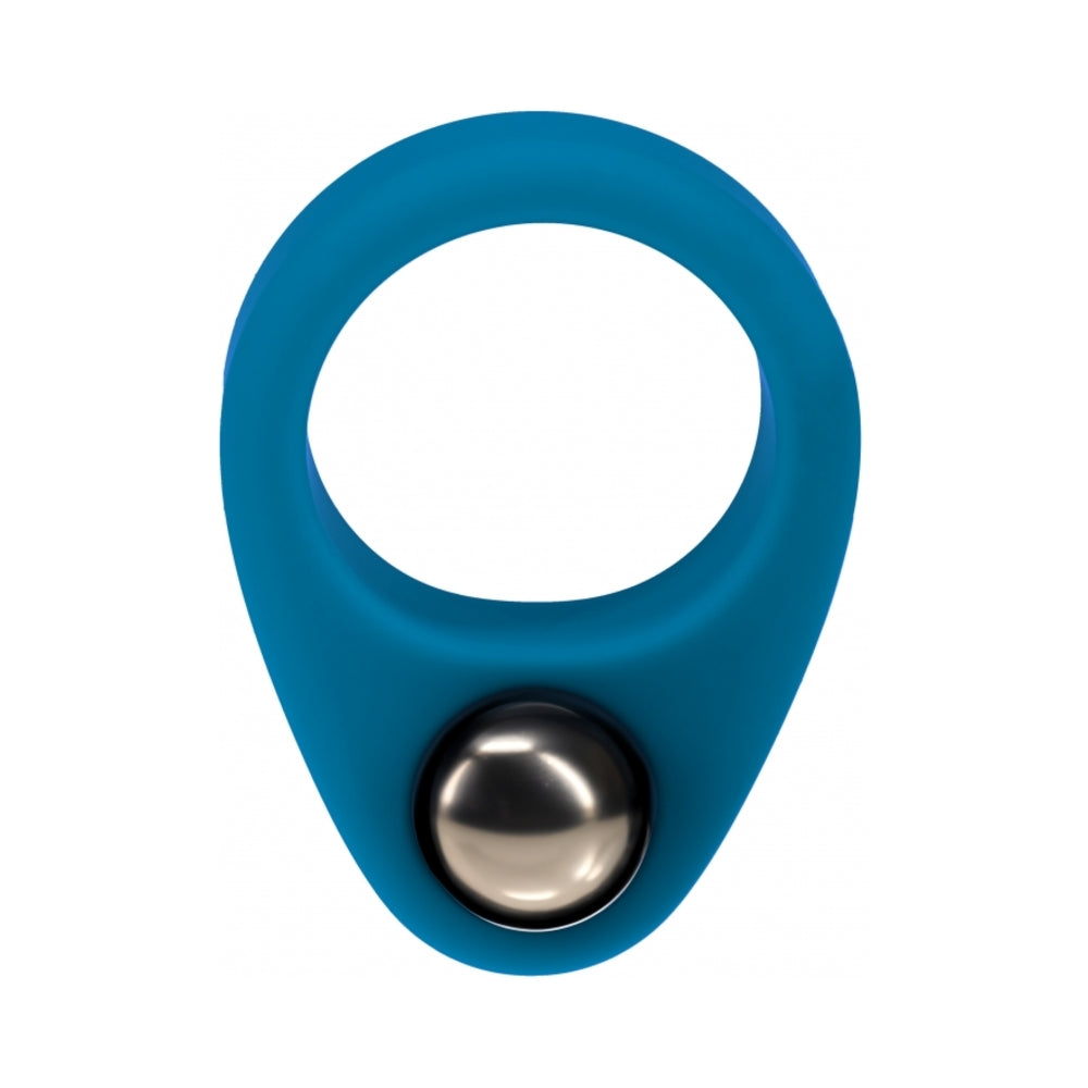 LEVELZ LIQUID SILICONE SINGLE WEIGHTED BALL COCK RING TEAL