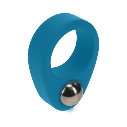 LEVELZ LIQUID SILICONE SINGLE WEIGHTED BALL COCK RING TEAL