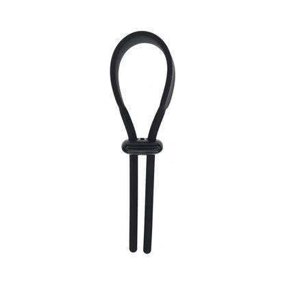 LEVELZ WIDE ADJUSTABLE SILICONE LASSO COCK RING 5MM BLACK