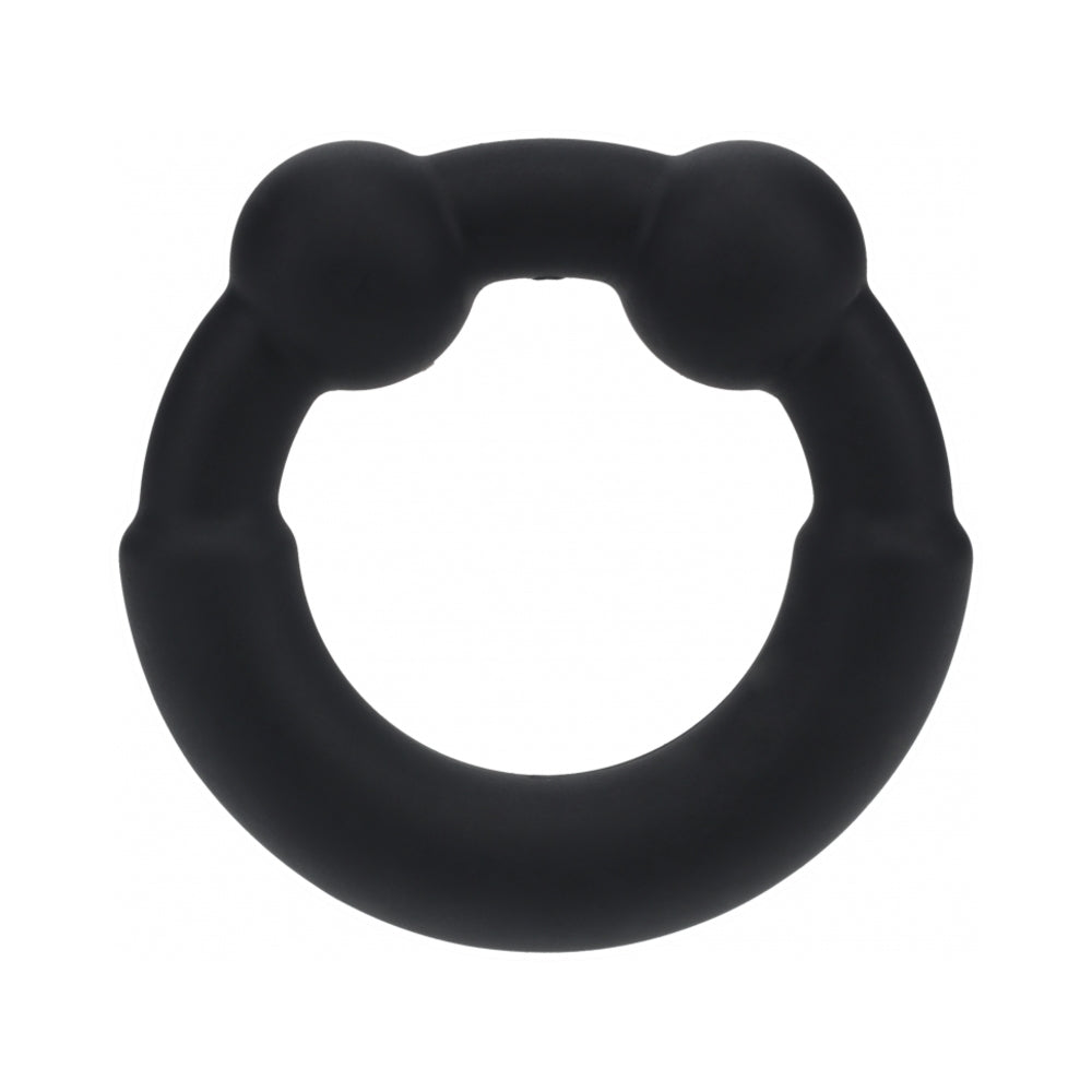 LEVELZ METAL & SILICONE COCK RING BLACK
