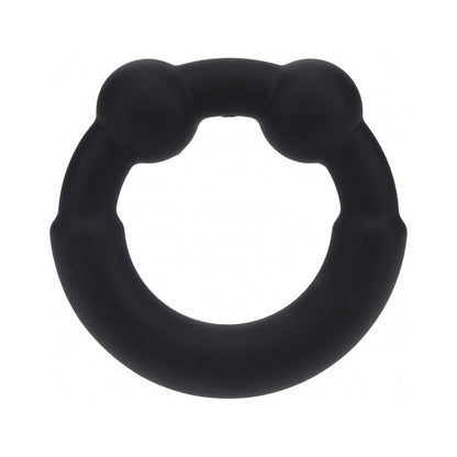 LEVELZ METAL & SILICONE COCK RING BLACK