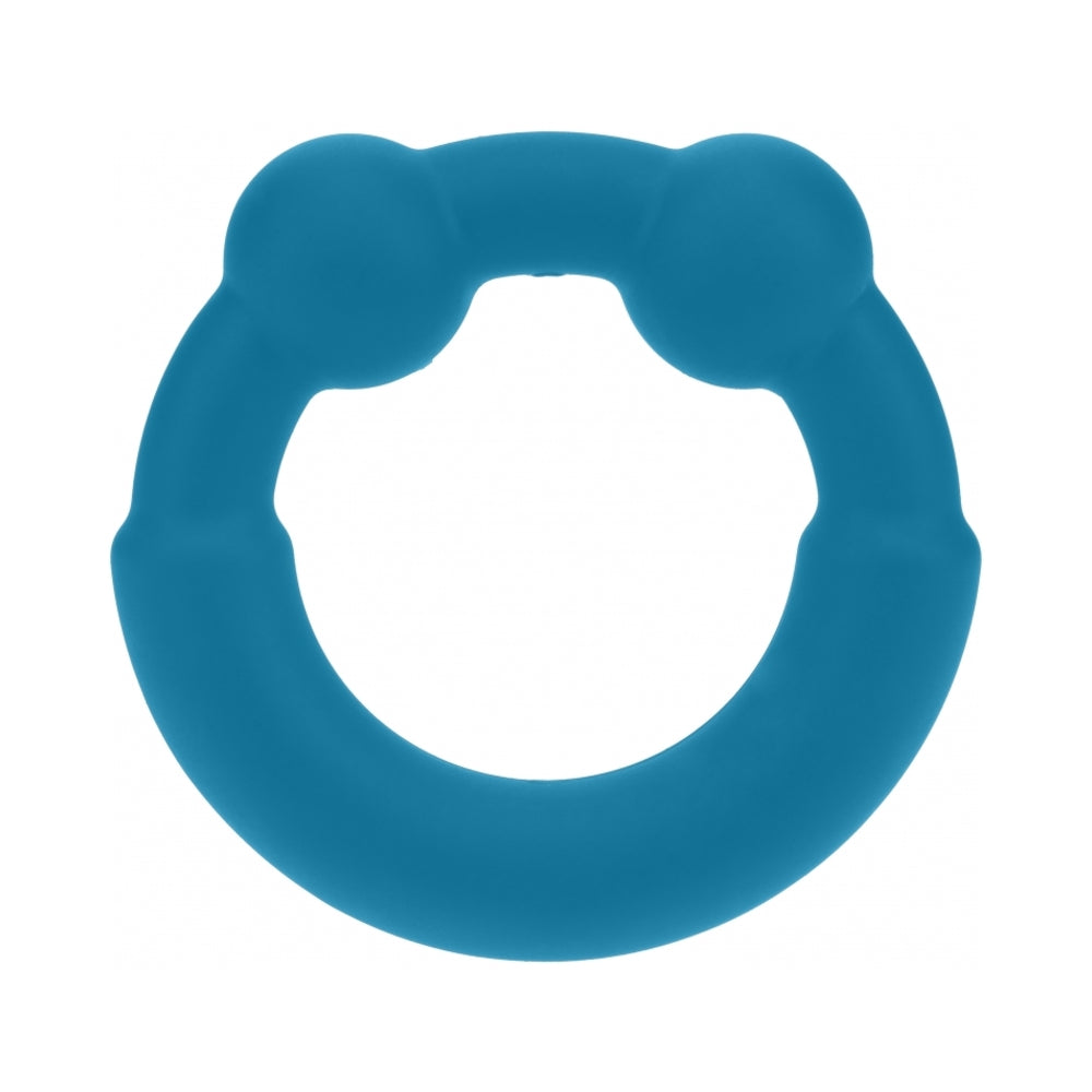SHOTS - LEVELZ METAL & SILICONE COCK RING TEAL