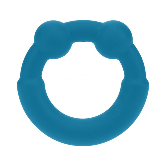 SHOTS - LEVELZ METAL & SILICONE COCK RING TEAL