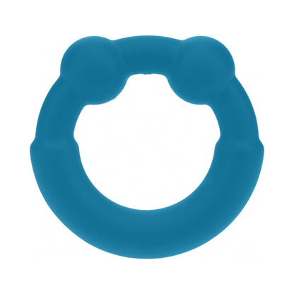LEVELZ METAL & SILICONE COCK RING TEAL