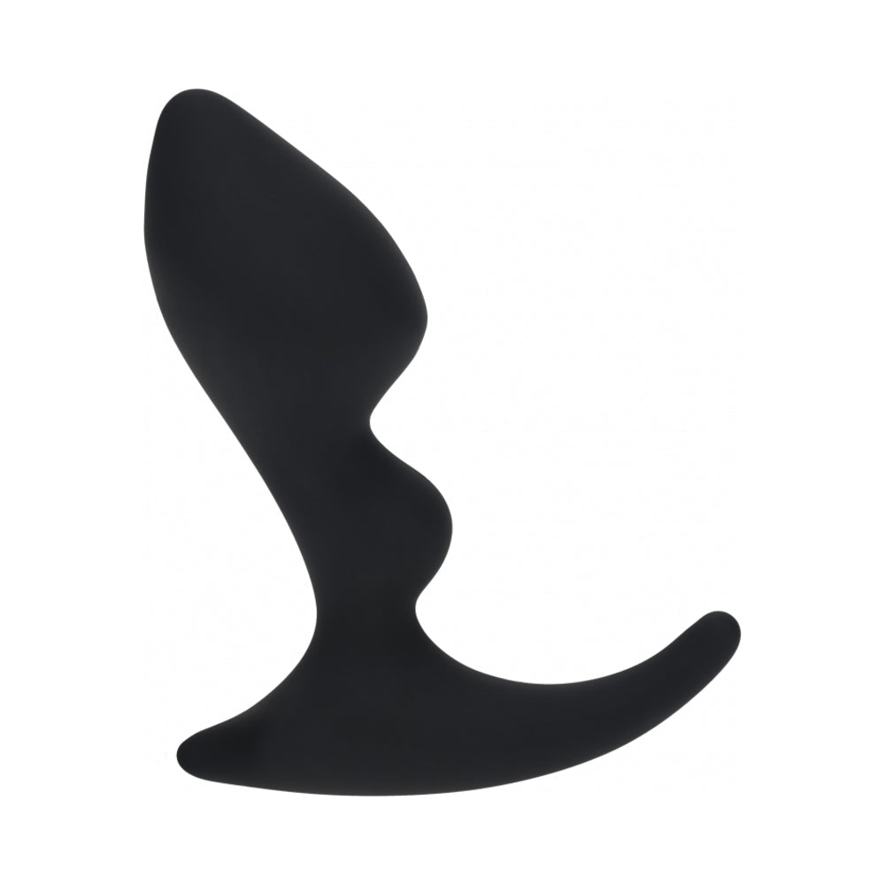 LEVELZ DOUBLE RIPPLE SILICONE PROSTATE MASSAGER BLACK