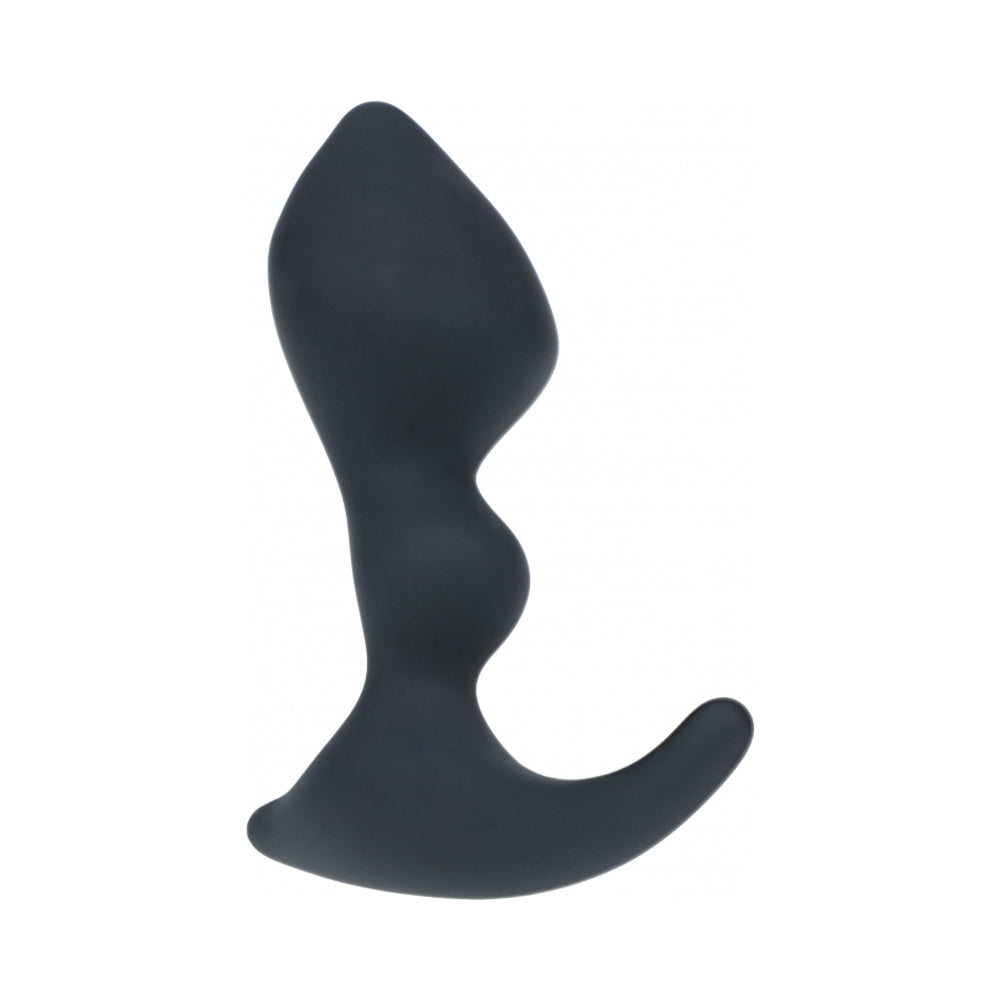 LEVELZ DOUBLE RIPPLE SILICONE PROSTATE MASSAGER BLACK