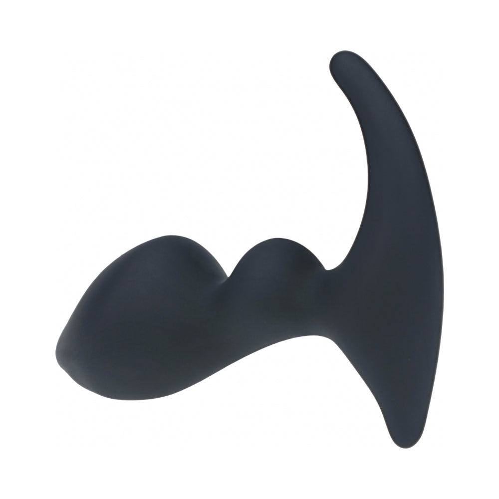 LEVELZ DOUBLE RIPPLE SILICONE PROSTATE MASSAGER BLACK