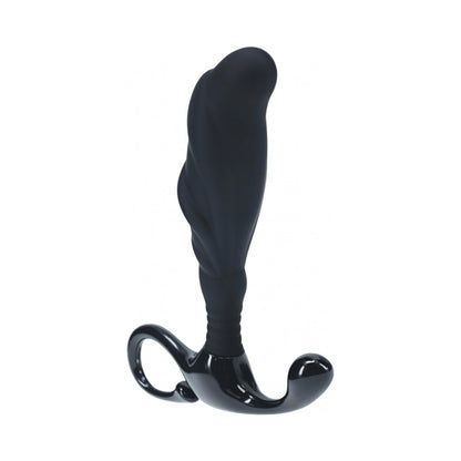 LEVELZ RIPPLED WITH HARD LOOP SILICONE PROSTATE MASSAGER LARGE BLACK