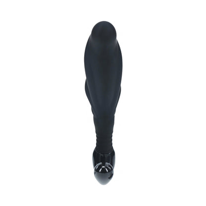 LEVELZ RIPPLED WITH HARD LOOP SILICONE PROSTATE MASSAGER LARGE BLACK