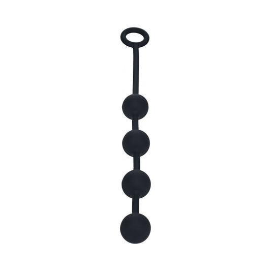 LEVELZ ROUND SILICONE ANAL BALLS MEDIUM 30MM BLACK