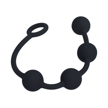 LEVELZ ROUND SILICONE ANAL BALLS MEDIUM 30MM BLACK