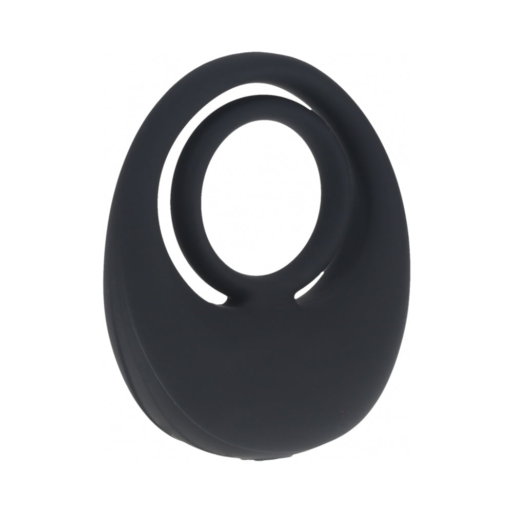 LEVELZ VIBRATING LIQUID SILICONE COCK & BALL RING BLACK
