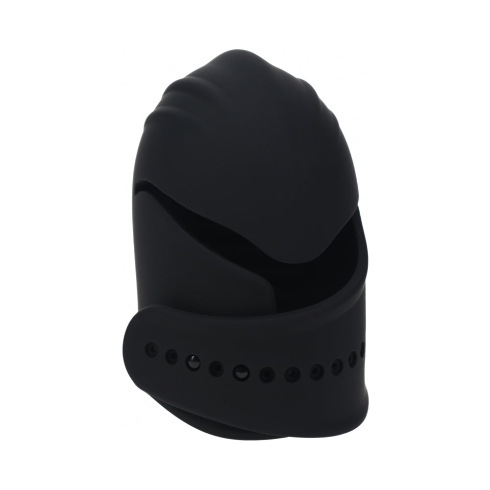 LEVELZ ADJUSTABLE VIBRATING SILICONE PENIS HEAD STIMULATOR BLACK