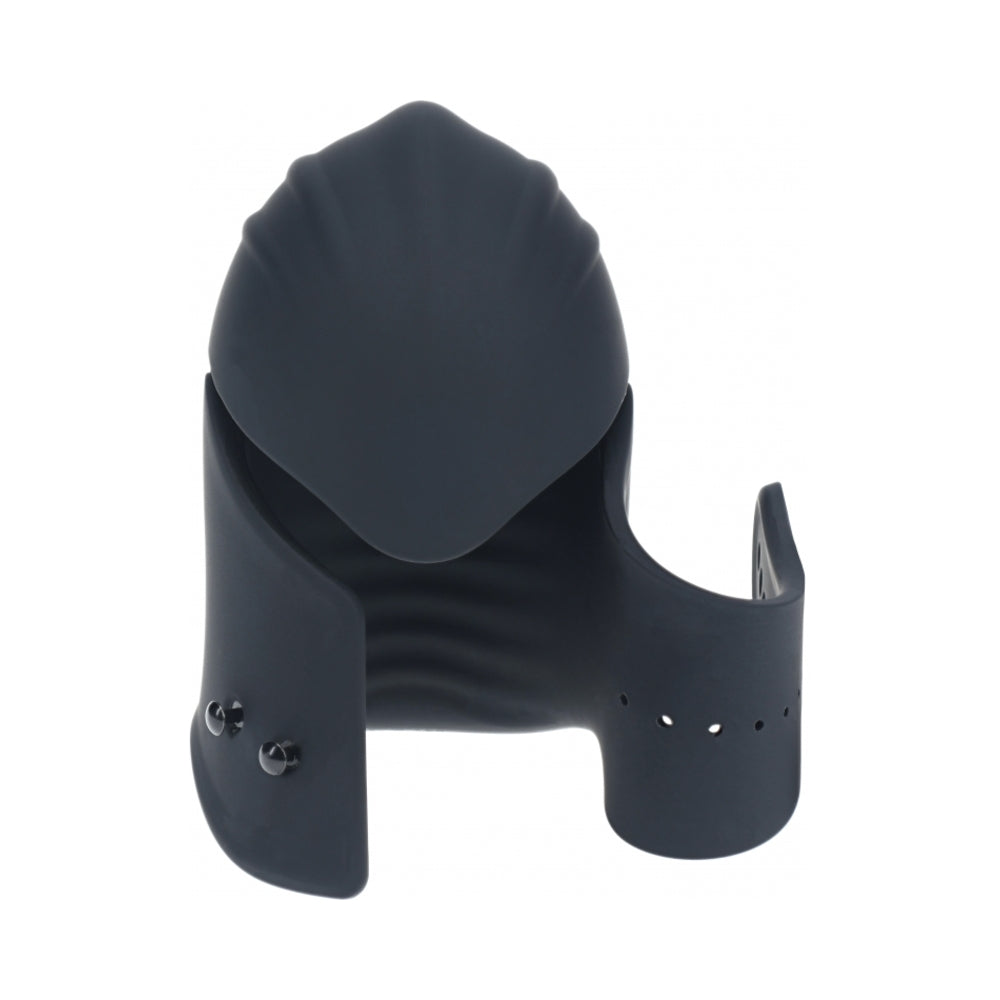 LEVELZ ADJUSTABLE VIBRATING SILICONE PENIS HEAD STIMULATOR BLACK