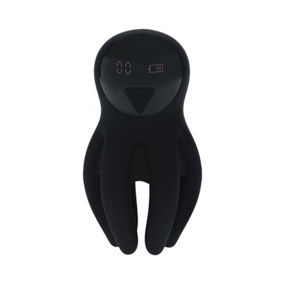 LEVELZ DIGITAL VIBRATING SILICONE PENIS HEAD STIMULATOR WITH TENTACLES BLACK
