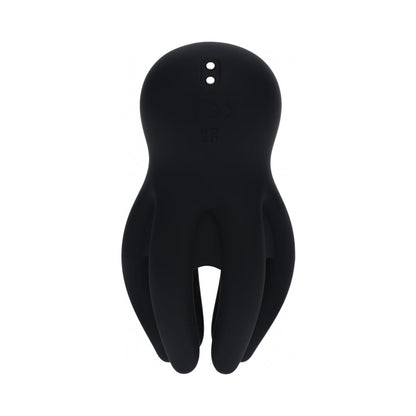 LEVELZ DIGITAL VIBRATING SILICONE PENIS HEAD STIMULATOR WITH TENTACLES BLACK
