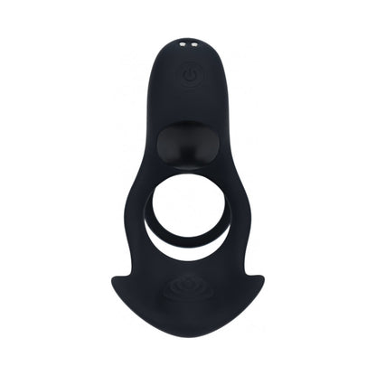 SHOTS - LEVELZ TRIPLE MOTOR VIBRATING SILICONE COCK RING BLACK