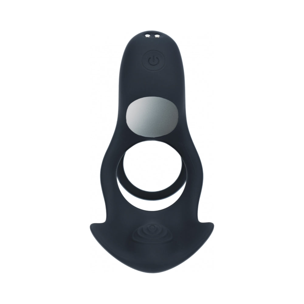 SHOTS - LEVELZ TRIPLE MOTOR VIBRATING SILICONE COCK RING BLACK