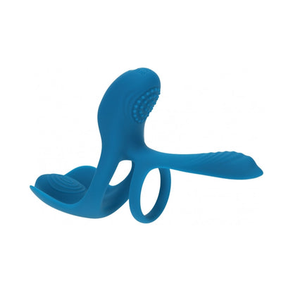 LEVELZ TRIPLE MOTOR VIBRATING SILICONE COCK RING TEAL