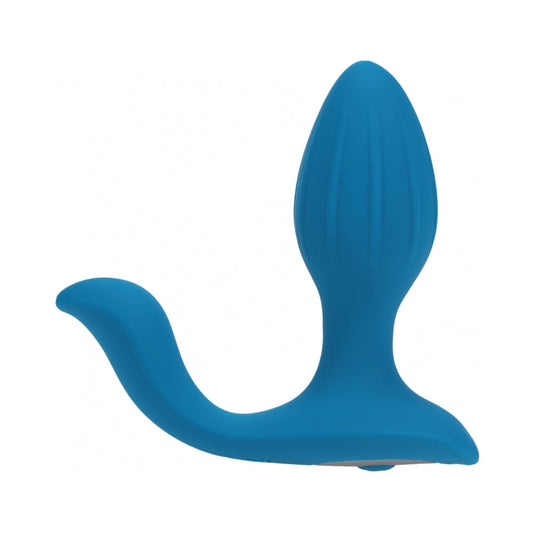 SHOTS - LEVELZ VIBRATING & ROTATING SILICONE ANAL PLUG WITH BALL STIMULATOR TEAL