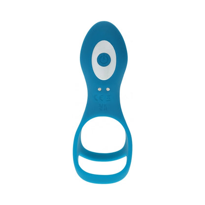 LEVELZ VIBRATING SILICONE COCK & BALL RING WITH SHAFT LOOP TEAL