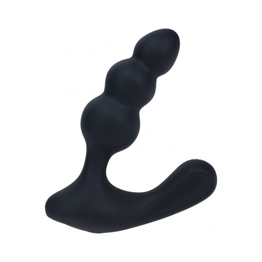 LEVELZ BEADED VIBRATING SILICONE PROSTATE STIMULATOR BLACK