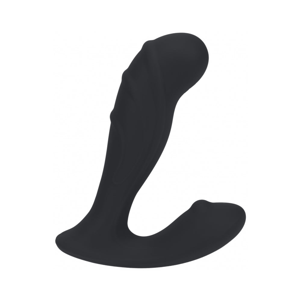 LEVELZ RIBBED VIBRATING SILICONE PROSTATE STIMULATOR BLACK