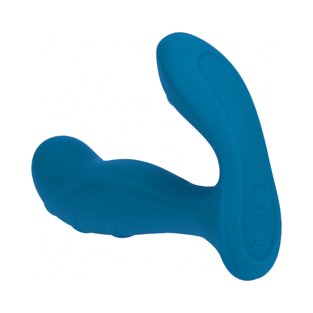 LEVELZ RIBBED VIBRATING SILICONE PROSTATE STIMULATOR TEAL