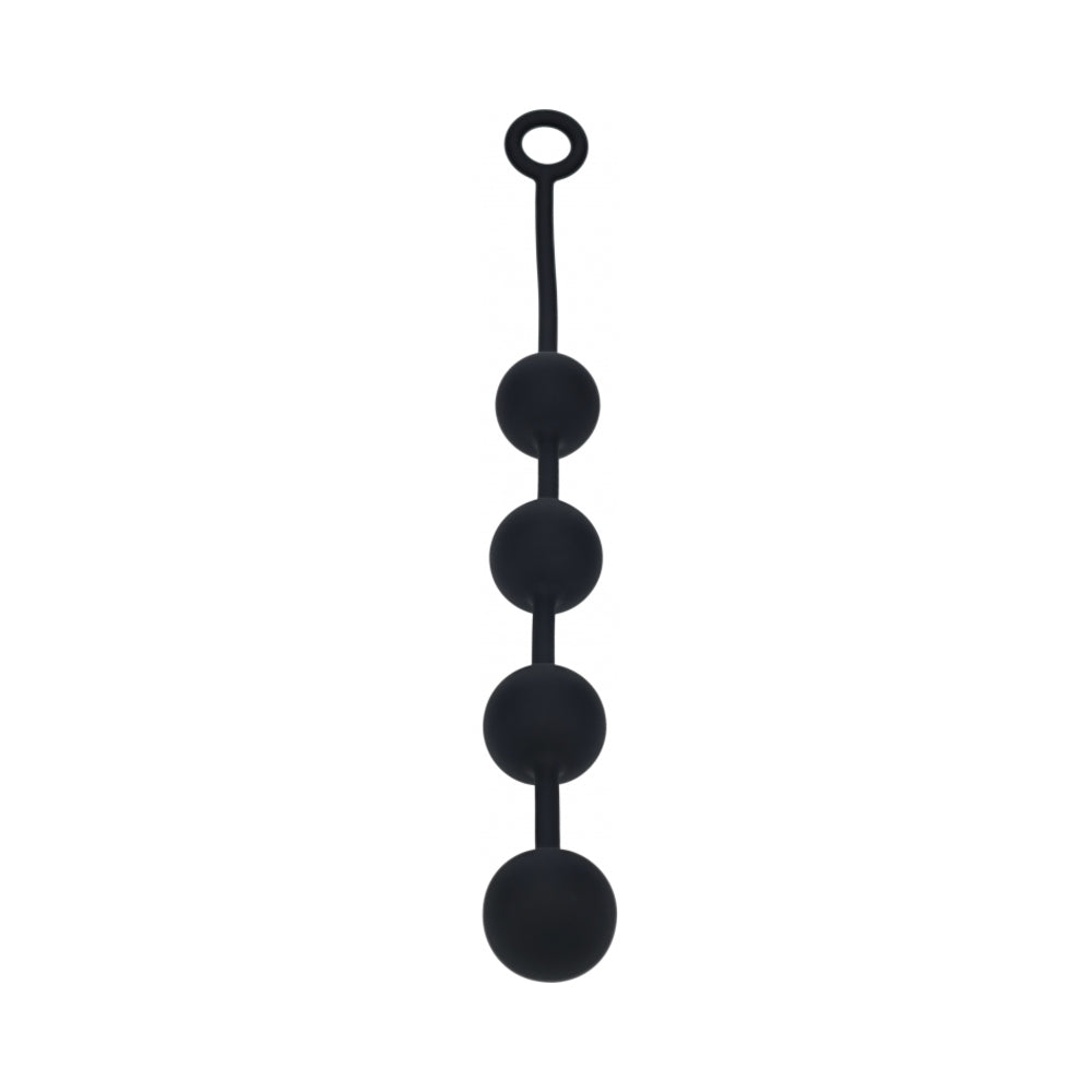 LEVELZ ROUND SILICONE ANAL BALLS XLARGE 50 MM BLACK