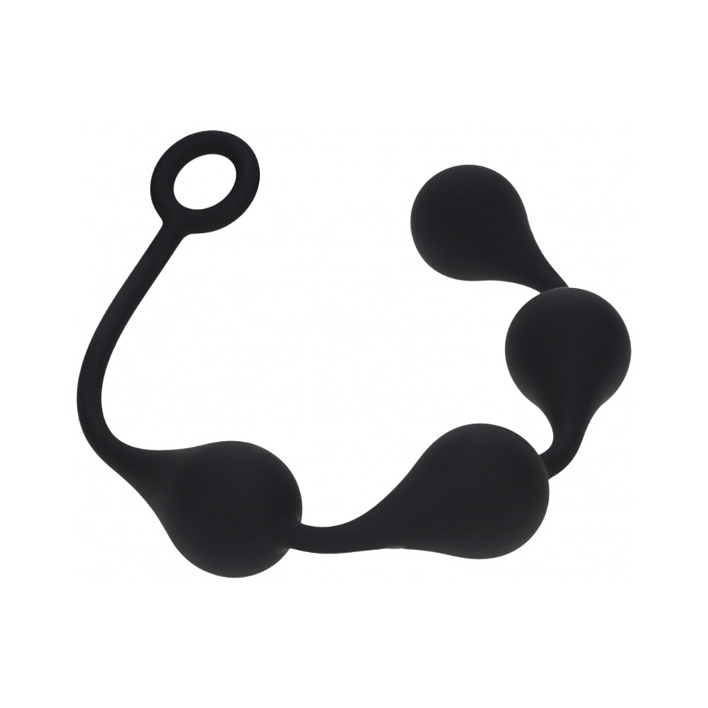 LEVELZ WATERDROP SILICONE ANAL BALLS XLARGE 50 MM BLACK