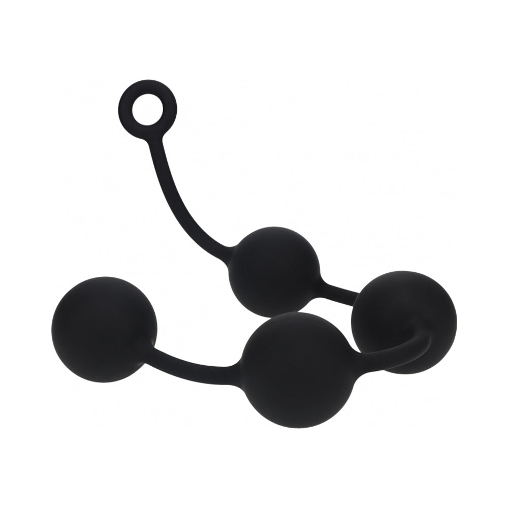 LEVELZ ROUND SILICONE ANAL BALLS XXLARGE 60 MM BLACK