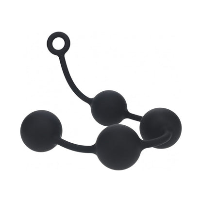 LEVELZ ROUND SILICONE ANAL BALLS XXLARGE 60 MM BLACK