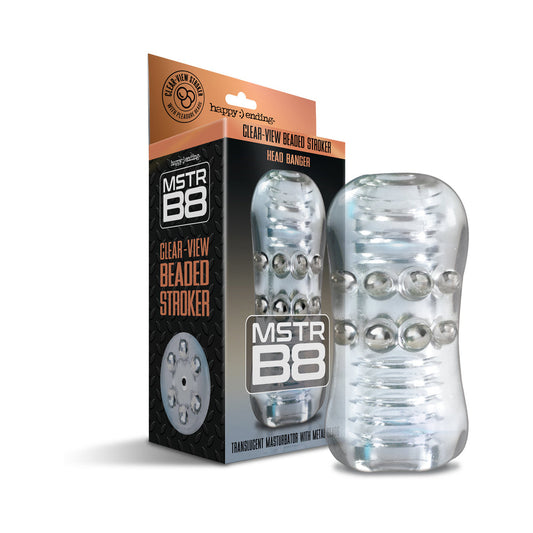 GLOBAL NOVELTIES - MSTR B8 CLEAR-VIEW BEADED STROKER HEAD BANGER