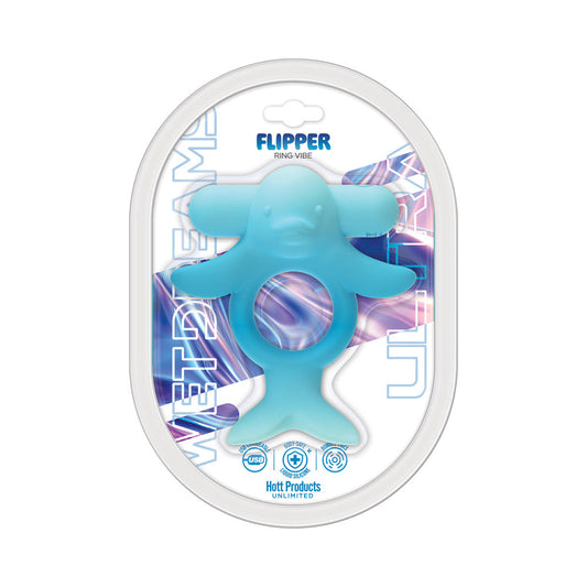 HOTT PRODUCTS - WET DREAMS FLIPPER RING VIBE DOLPHIN COCKRING WITH BULLET