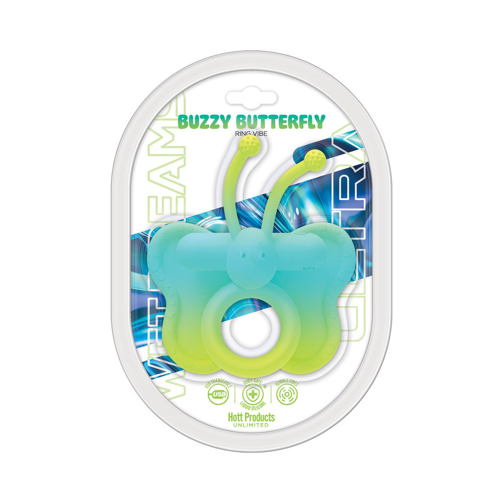 HOTT PRODUCTS - WET DREAMS BUZZY BUTTERFLY RING VIBE DUAL COLOR COCKRING WITH BULLET