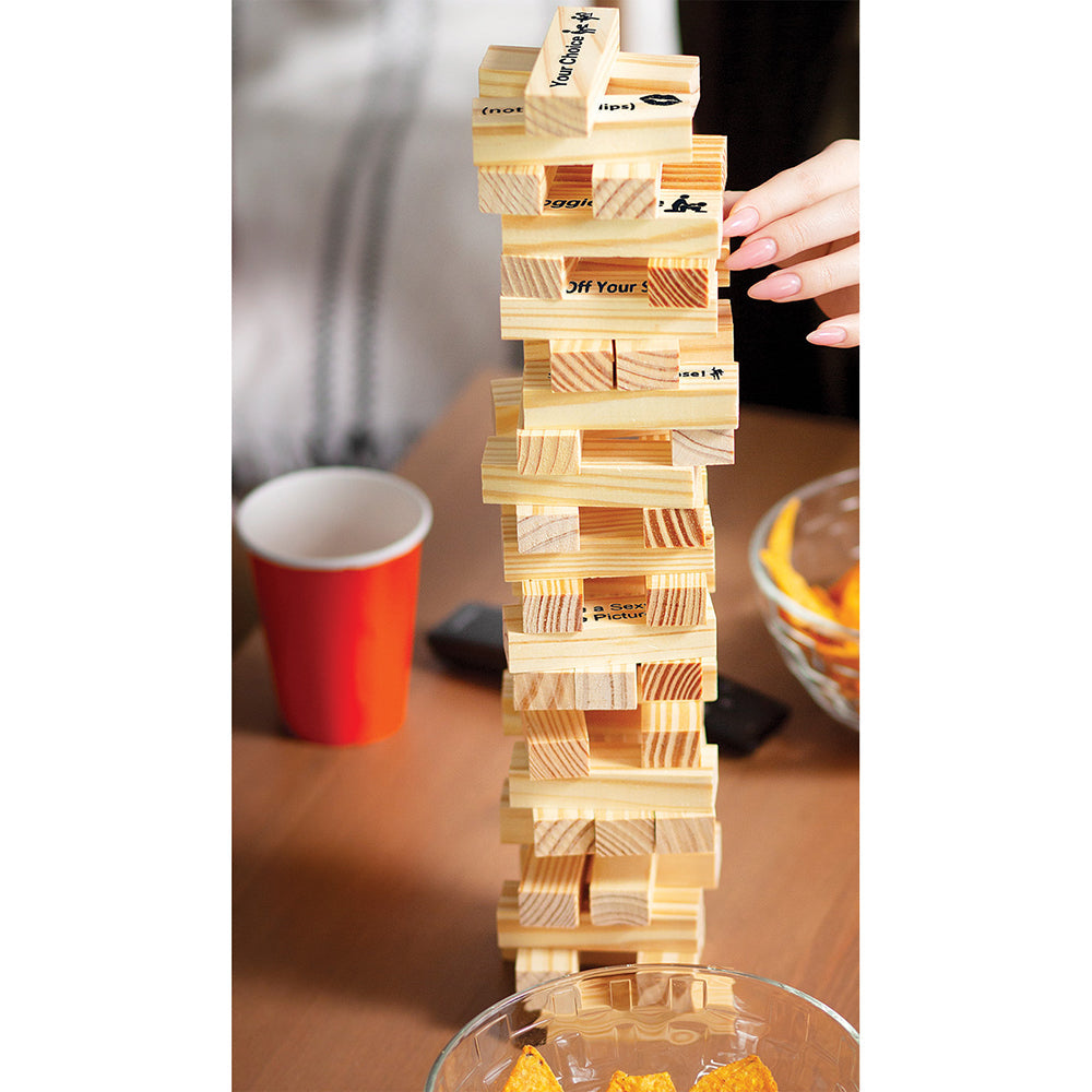 TOWER TEASE NAUGHTY SEX GAME WITH ASSORTED WOODEN BLOCKS/SAYINGS