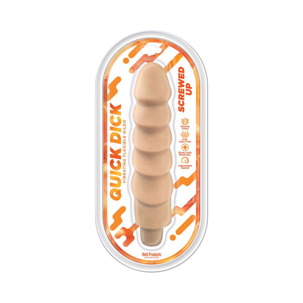 HOTT PRODUCTS - QUICK DICK SCREWED UP 8.5 IN. VIBRATING FLEXIBLE DILDO