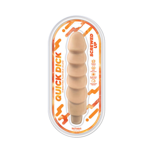 HOTT PRODUCTS - QUICK DICK SCREWED UP 8.5 IN. VIBRATING FLEXIBLE DILDO