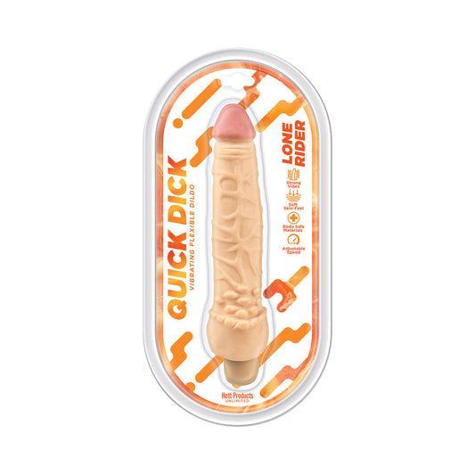 HOTT PRODUCTS - QUICK DICK LONE RIDER 8 IN. VIBRATING FLEXIBLE DILDO