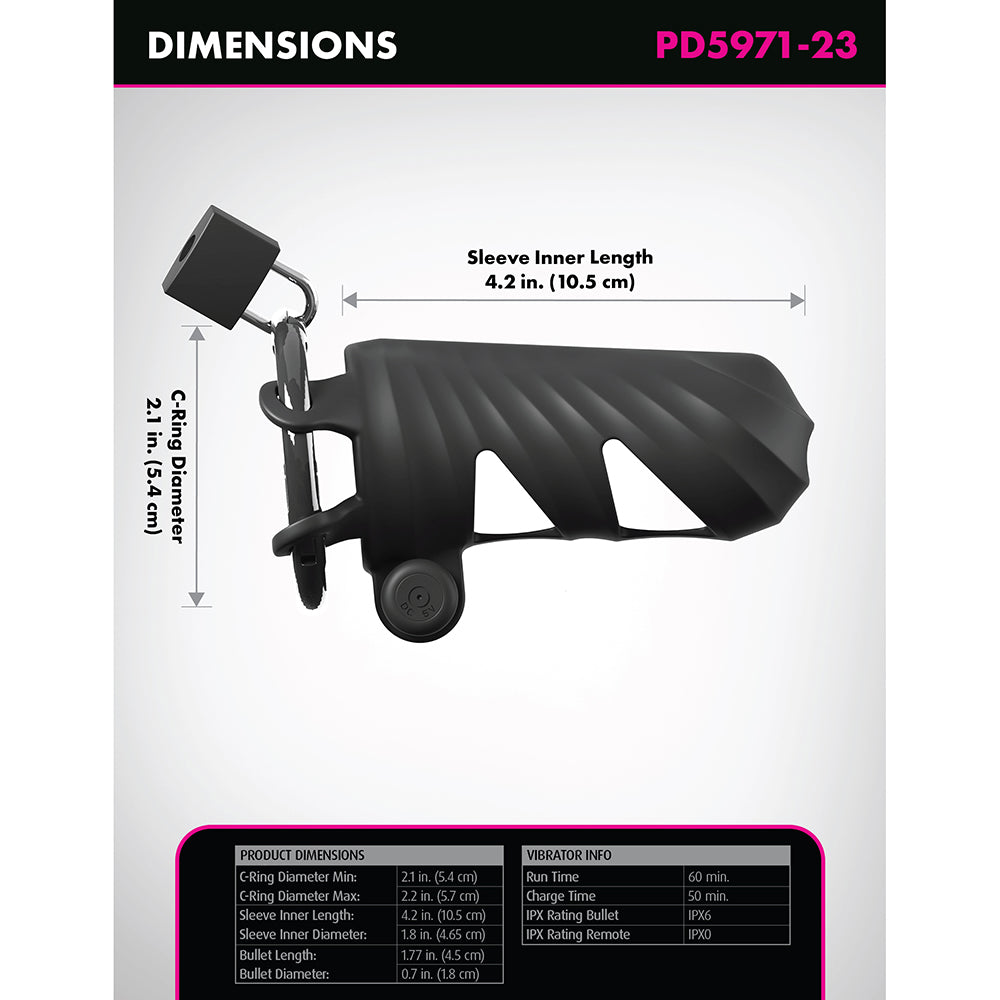 PIPEDREAM - FANTASY C-RINGZ BLOQUEADOR DE GALLO VIBRADOR CON CONTROL REMOTO NEGRO