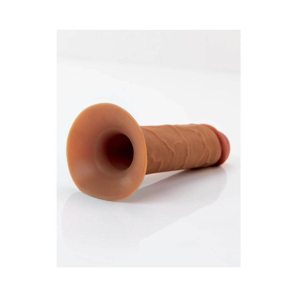 FANTASY X-TENSIONS ELITE SILICONE HOLLOW STRAP-ON DUAL DENSITY 9IN BROWN
