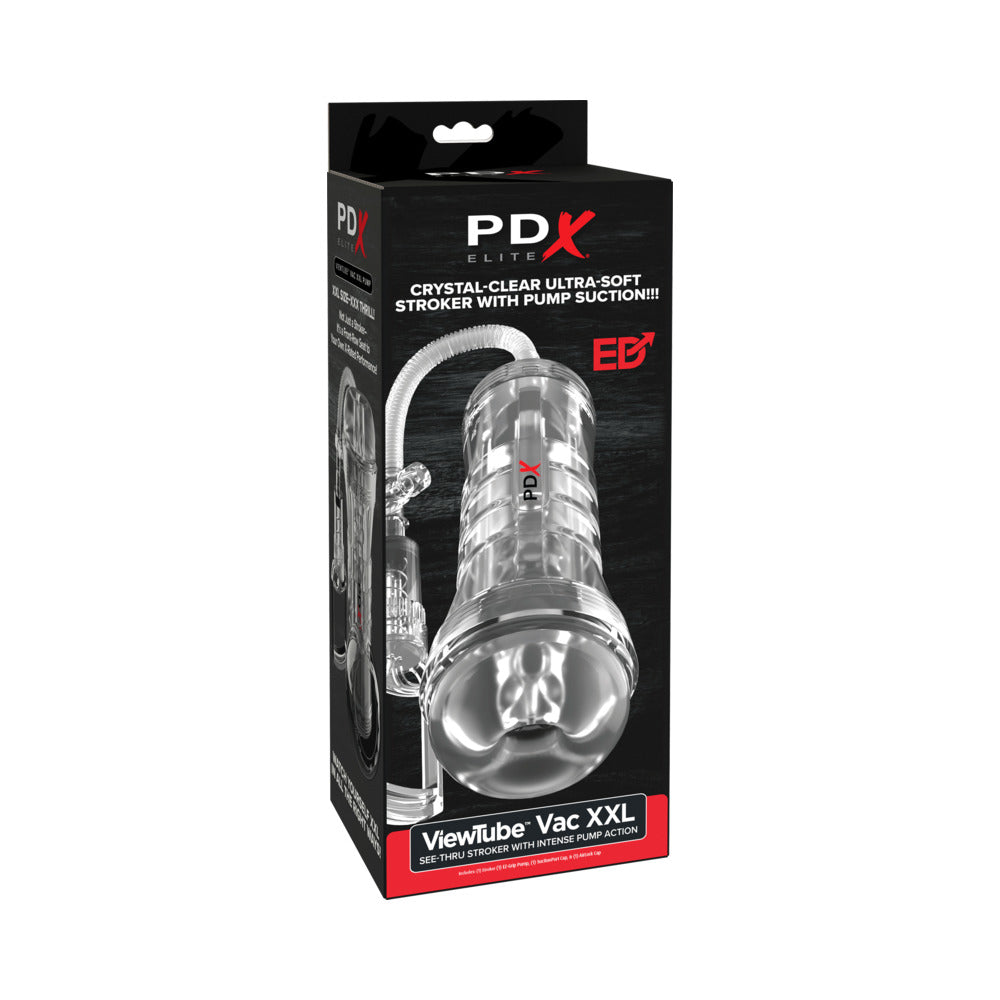 PDX BRANDS - PDX ELITE VIEWTUBE VAC XXL PUMP SEE THRU EZ-GRIP PUMP STROKER CLEAR