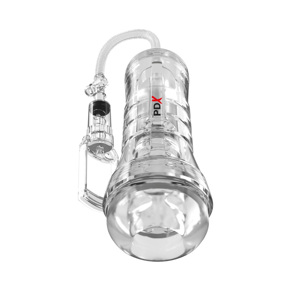 PDX ELITE VIEWTUBE VAC XXL PUMP SEE THRU EZ-GRIP PUMP STROKER CLEAR
