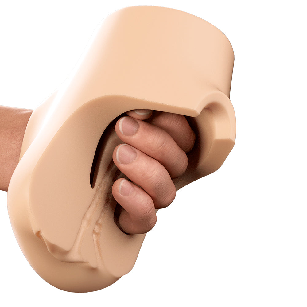 PDX PLUS DOUBLE POUNDER VIBRATING SQUEEZE STROKER LIGHT