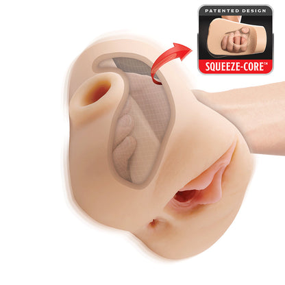 PDX BRANDS - PDX PLUS DOUBLE POUNDER VIBRATING SQUEEZE STROKER LIGHT